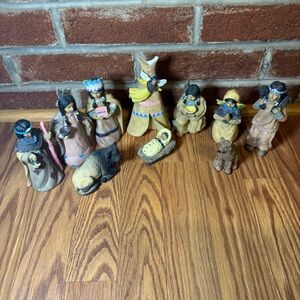 Indigenous / Native American Nativity Set by Slifka 10 Piece Set Holiday